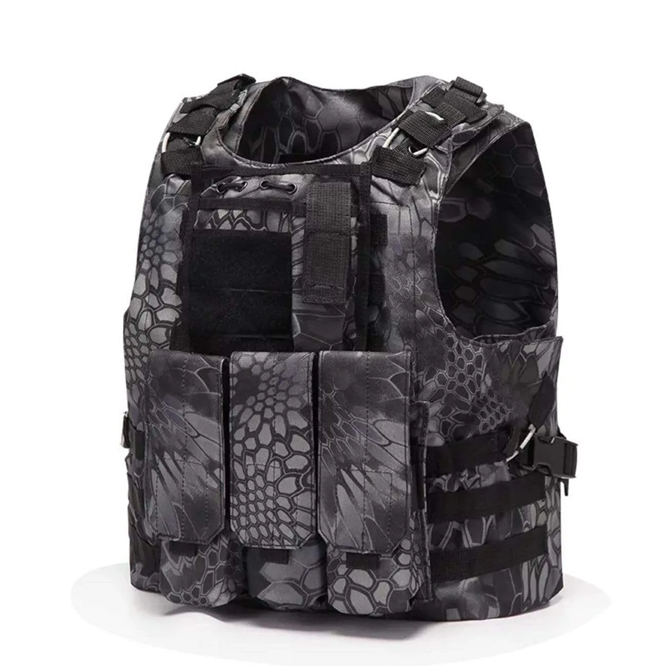 WLS Buckle Tape Belts Multi Pockets Vest