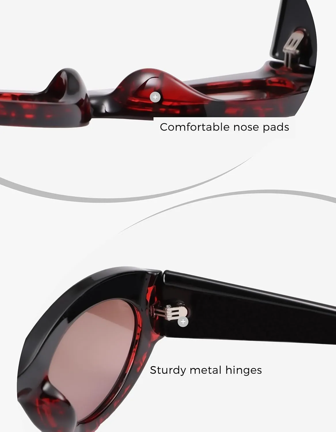 Women Polarized Oval Sunglasses UV400 Protection Retro Trendy Fashion Shades for Driving & Outdoor Wear