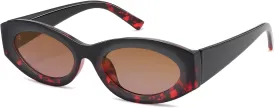 Women Polarized Oval Sunglasses UV400 Protection Retro Trendy Fashion Shades for Driving & Outdoor Wear