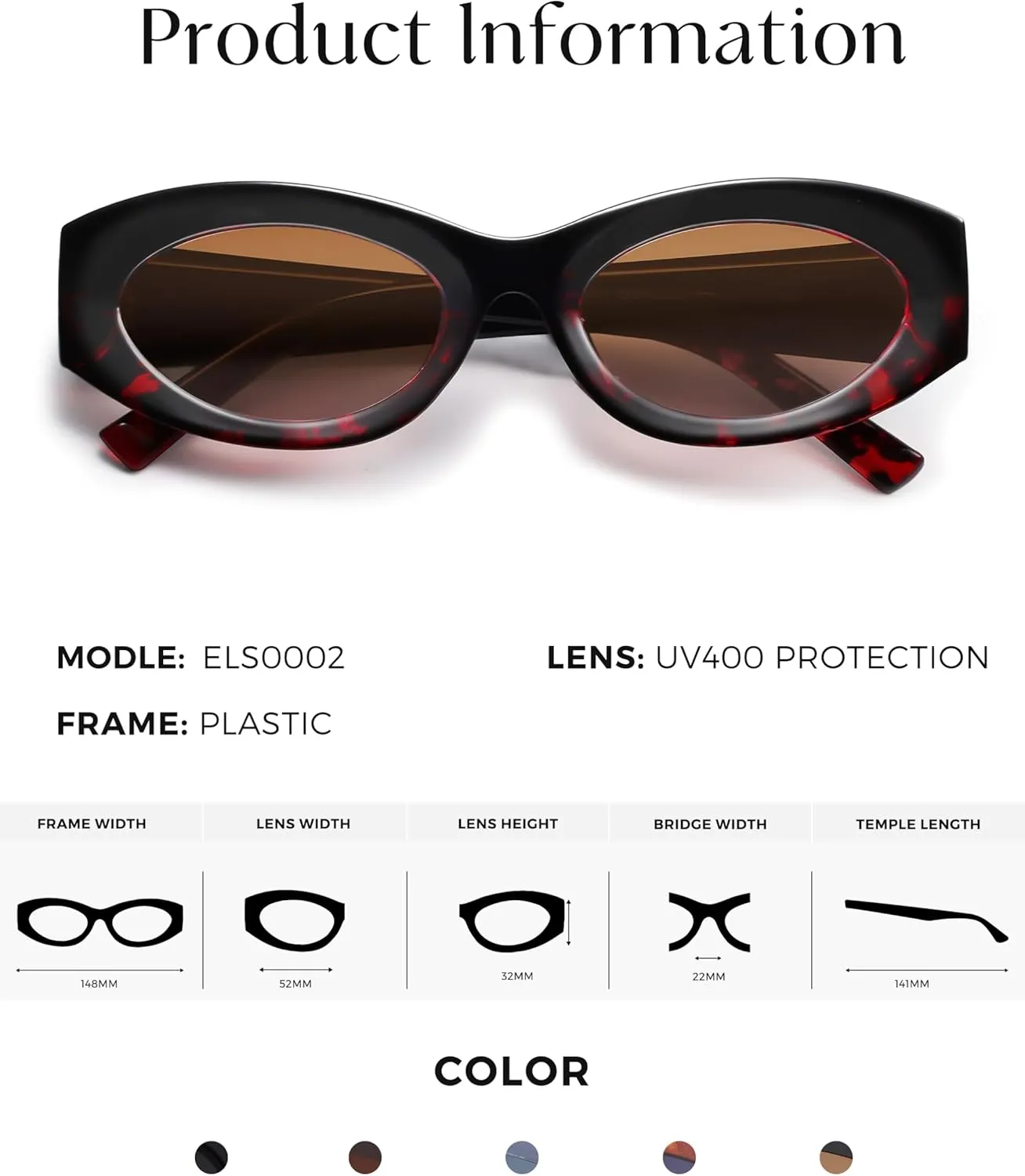 Women Polarized Oval Sunglasses UV400 Protection Retro Trendy Fashion Shades for Driving & Outdoor Wear