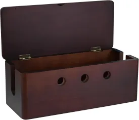 Wood Cable Management Box - Large Cable Organizer Cord Management Box for Electrical Cord, TV Wires, Computer Router, Under Desk Cord & Power Strip