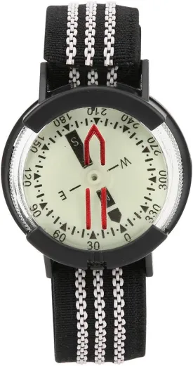 Wrist Compass, Portable Outdoor Waterproof Pressure Resistant Compass Adjustable Dial Compass Watch Glow Compass for Camping Diving Hiking